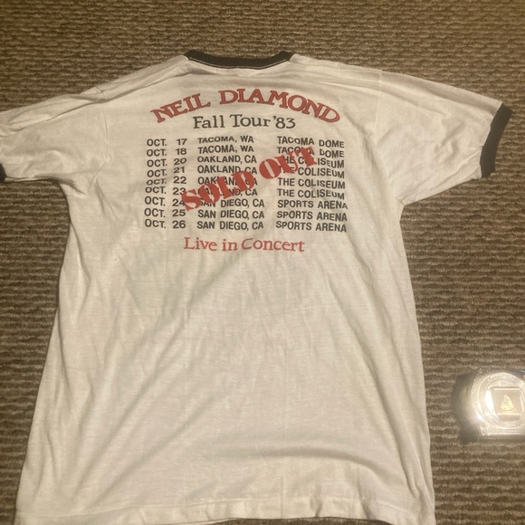 True Vintage Neil Diamond Concert Screen Stars Ringer Tee - Picture 4 of 5